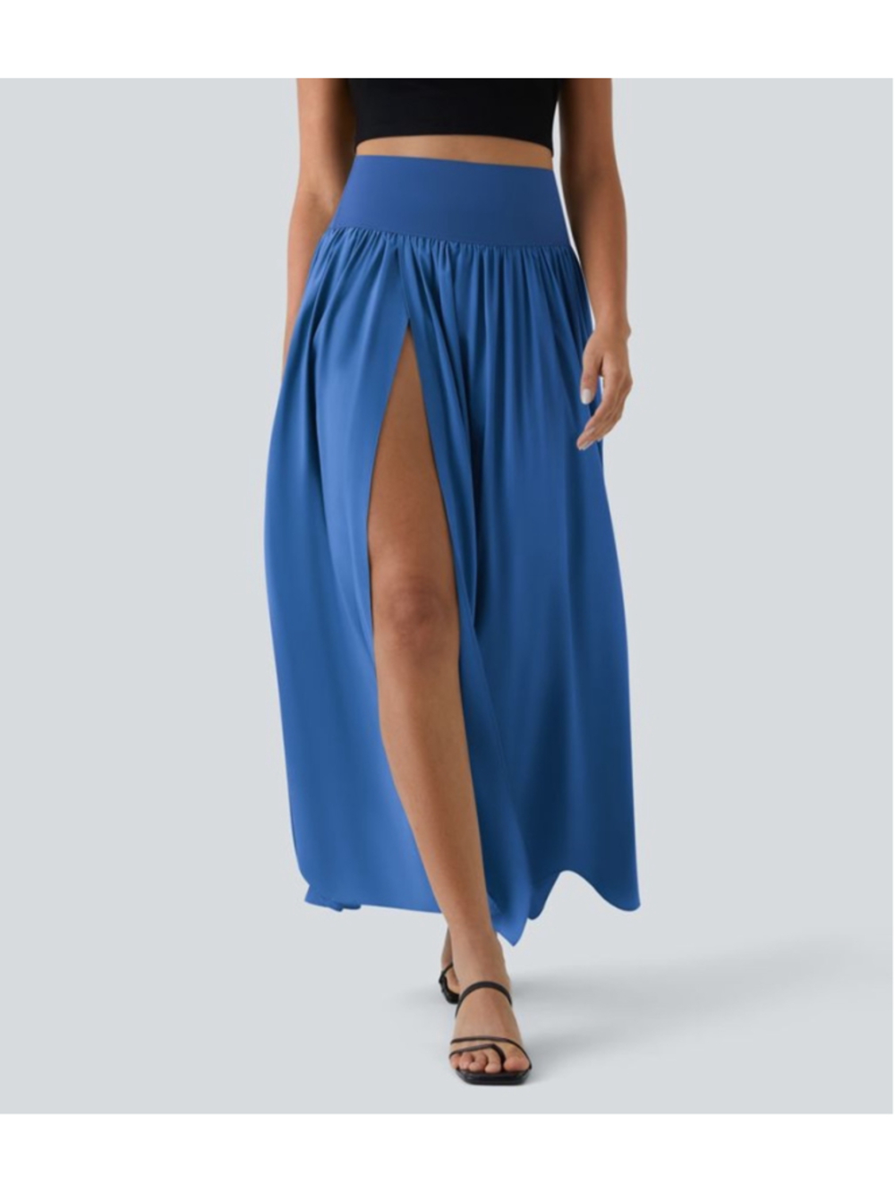 Halara Breezeful High Waisted Split Maxi Skirt Royal Blue Small NWT Athleisure